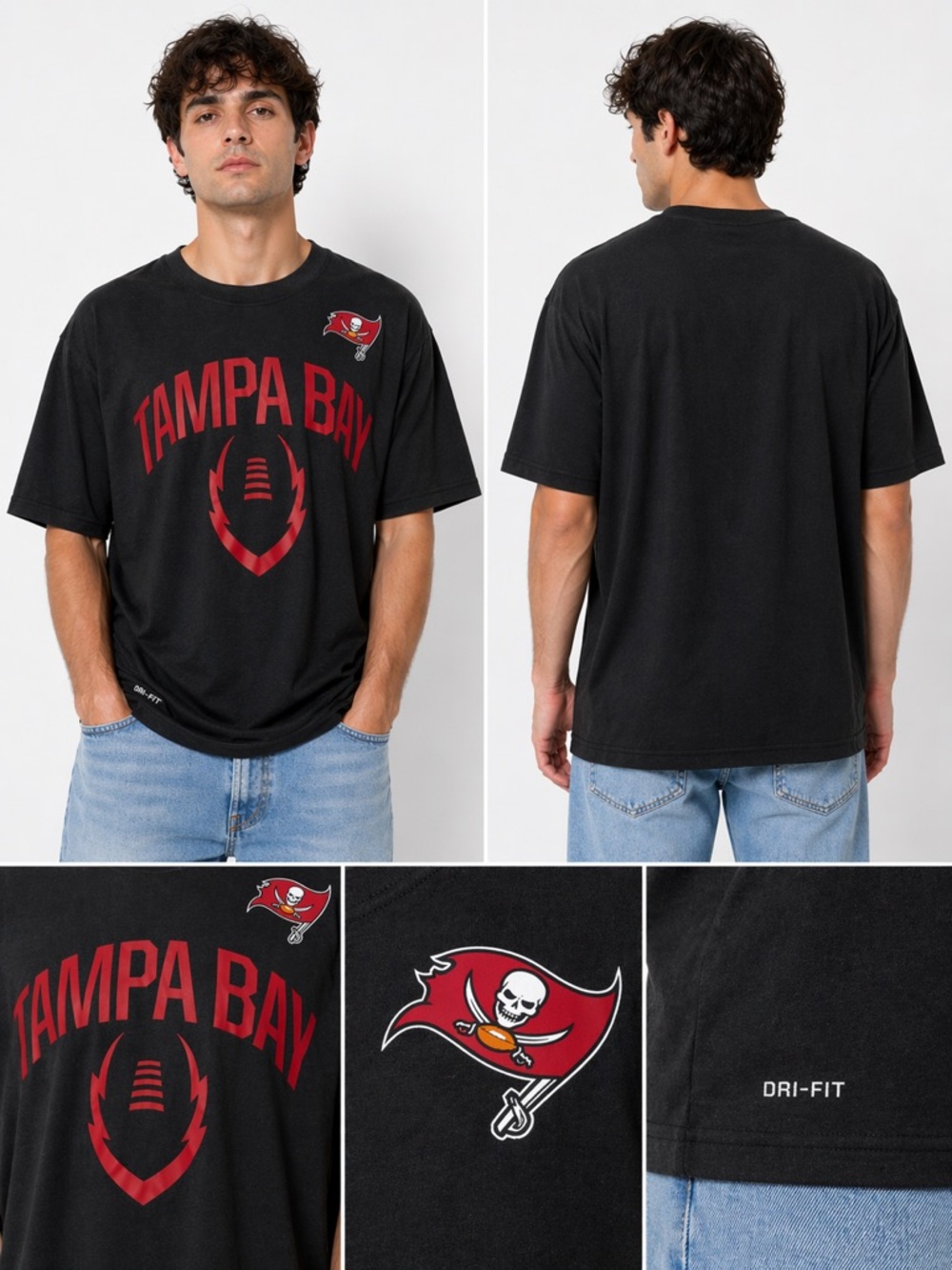 Nike Dri-Fit Tampa Bay Buccaneers T-Shirt Men’s XL NFL Team Apparel Black Red